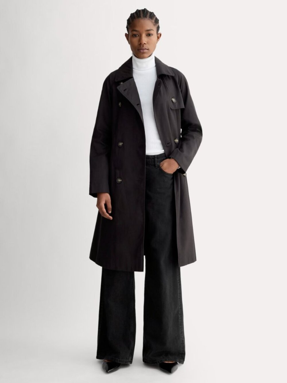 Everlane Modern Trench Black Size M NEW - Picture 3 of 3